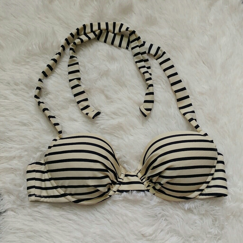 🌻 J. Crew Stripe Lined Swim Top Size 34A